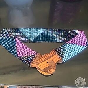 Anthropology Multi-Colored Beaded Belt